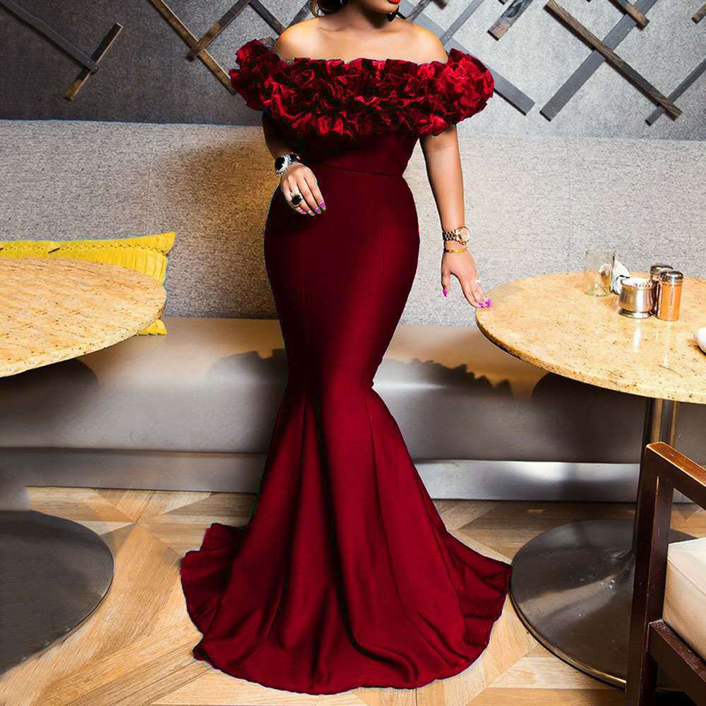 Valenzora | Blattvolant Ein-Schulter-Minikleid mit Schleppe