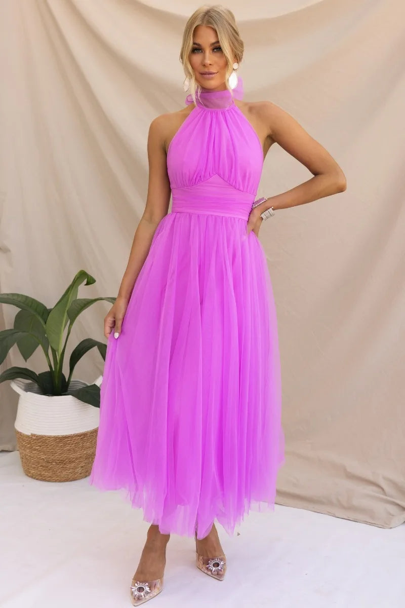 Valenzora | Midikleid aus Tüll mit Neckholder