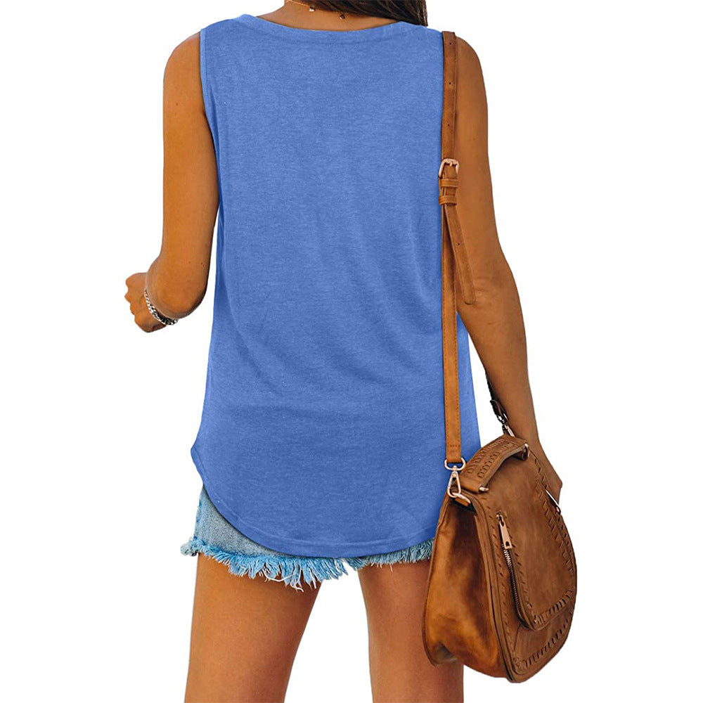 Valenzora McKayla Jersey V-Neck Tank Top