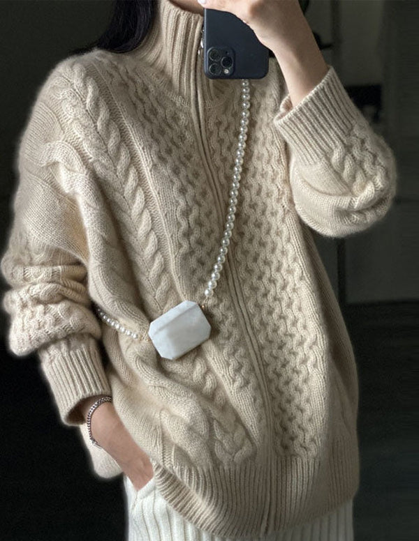 Valenzora | Kaschmir-Cardigan Langarm-Pullover