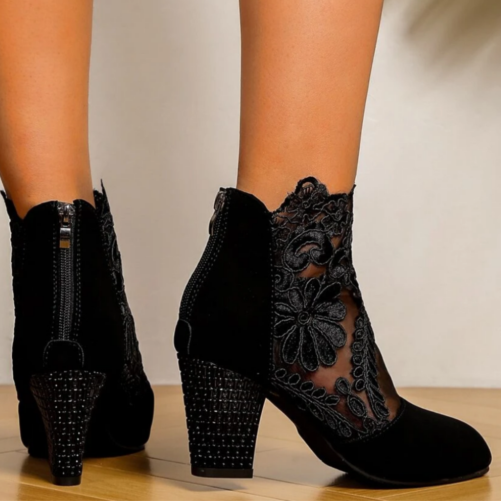 Valenzora | Bestickte High-Heel-Stiefel – Trendiges Schuhwerk
