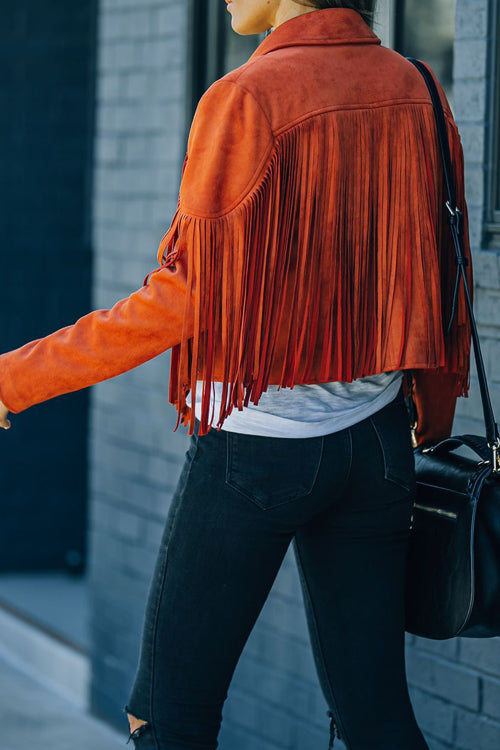 Valenzora | At Your Best Fringe Edge Faux Suede Shacket