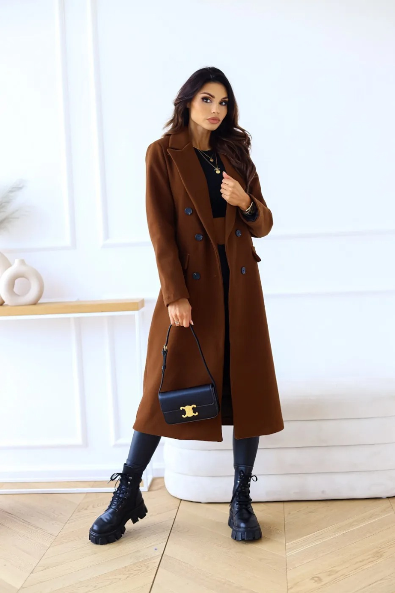 Valenzora | Classic long trench coat with