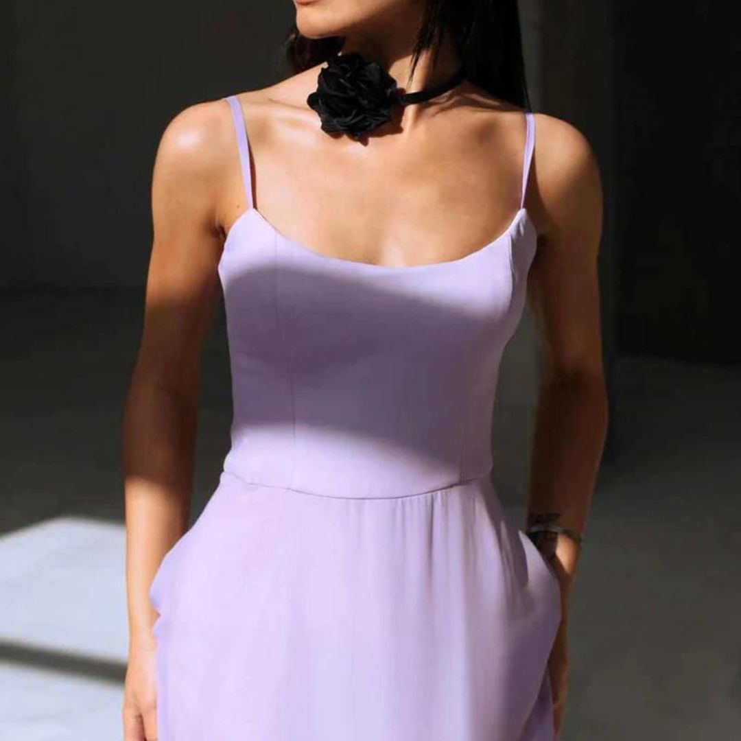 Valenzora | Ruffled bustier midi dress
