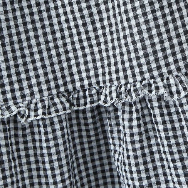 Valenzora | Tiered gingham midi skirt with ruffle detail