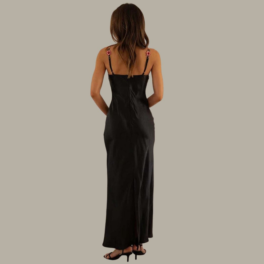 Valenzora | Embroidered satin dress