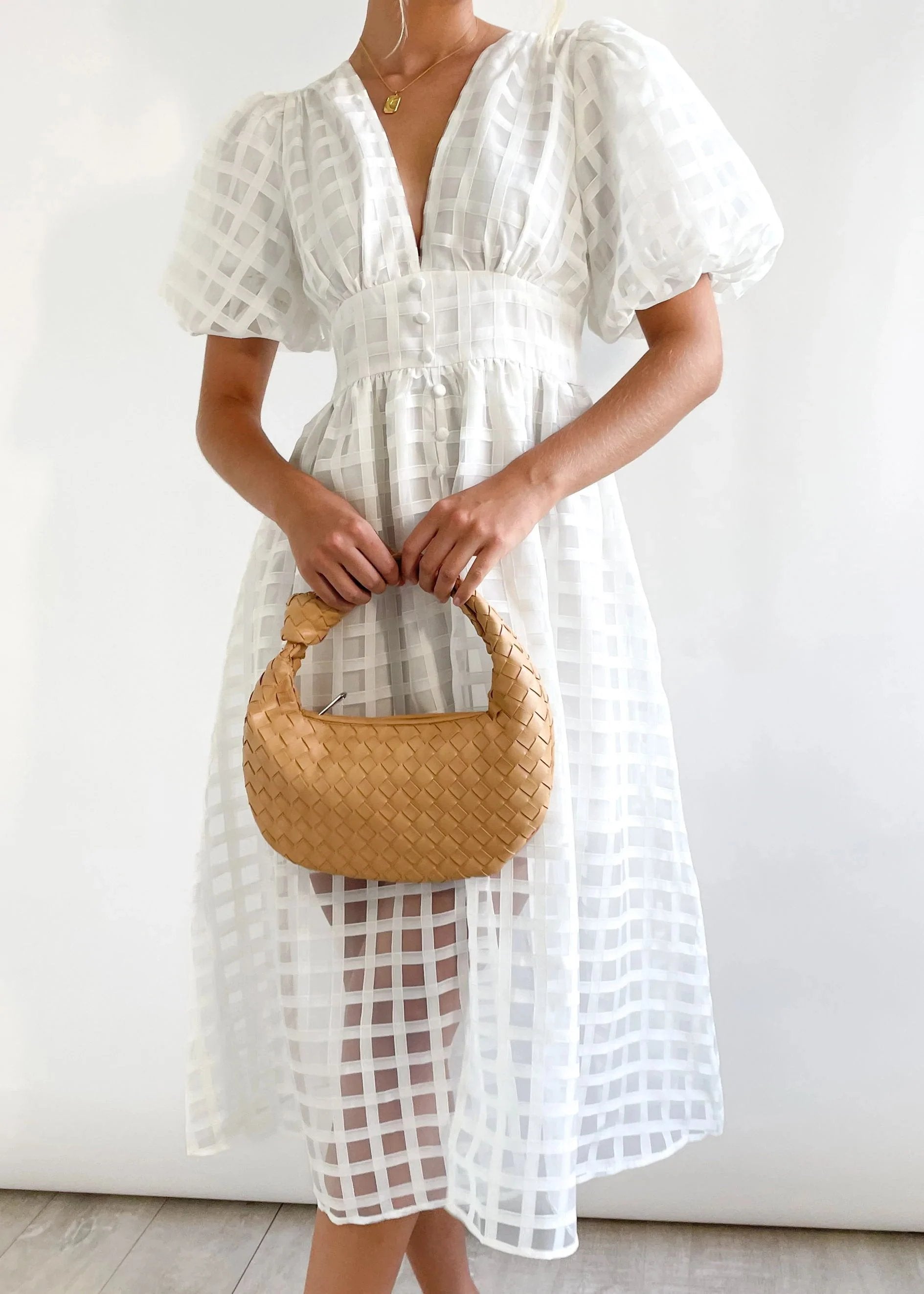 Valenzora | Midikleid mit Puffärmeln