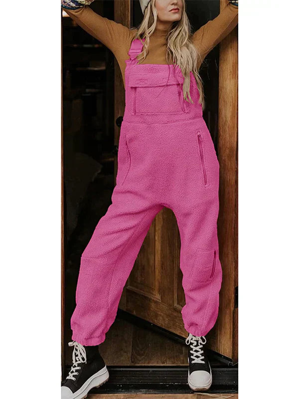 Valenzora | Women's Fleece Thermal Overall with Zippered Pockets