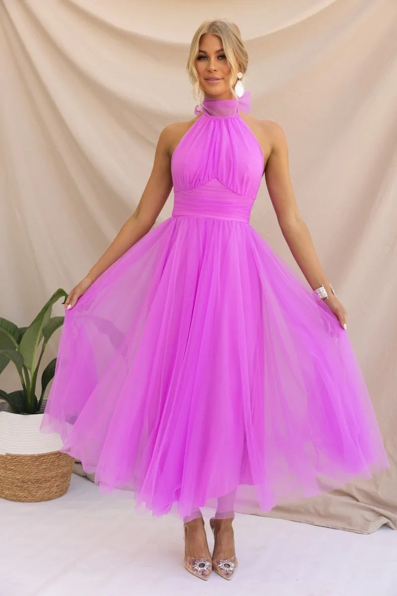 Valenzora | Midikleid aus Tüll mit Neckholder