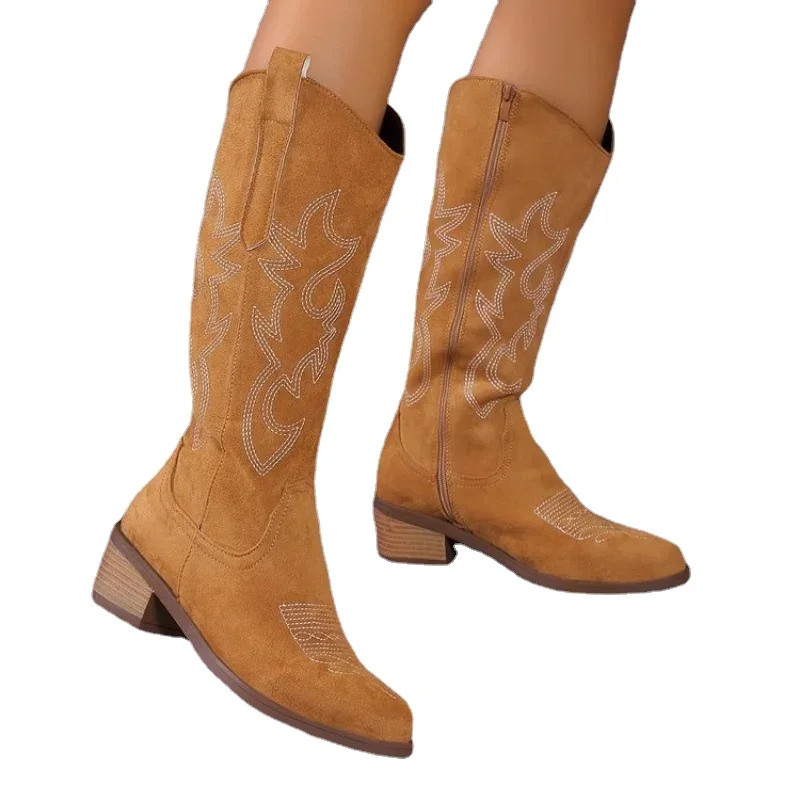 Valenzora | Suede Western Boots with Embroidered Details Cowboy Boots Women's