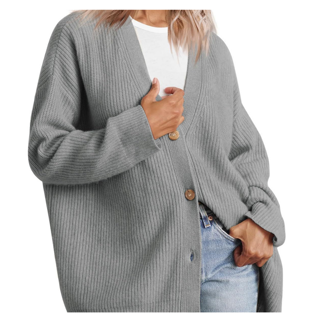Valenzora | Eleganter Oversize-Cardigan mit Knöpfen für Damen