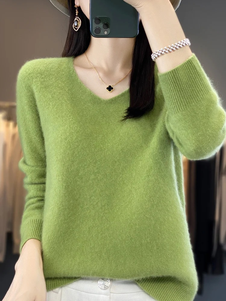 Valenzora | Damen Kaschmir Pullover, Eleganter V-Ausschnitt, Weich & Bequem