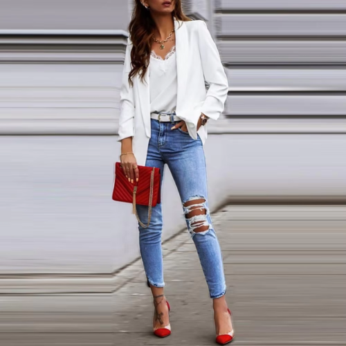 Valenzora | Stylish women's blazers with single button closure, ideal for work