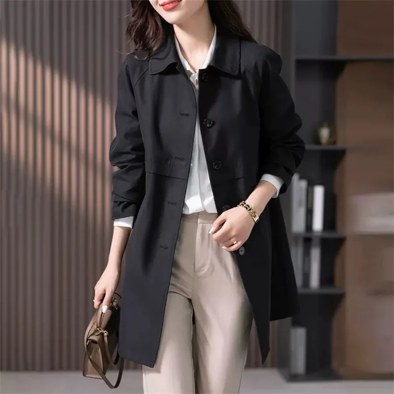 Valenzora | Classic women's trench coat, simply tied, tailored women's coat