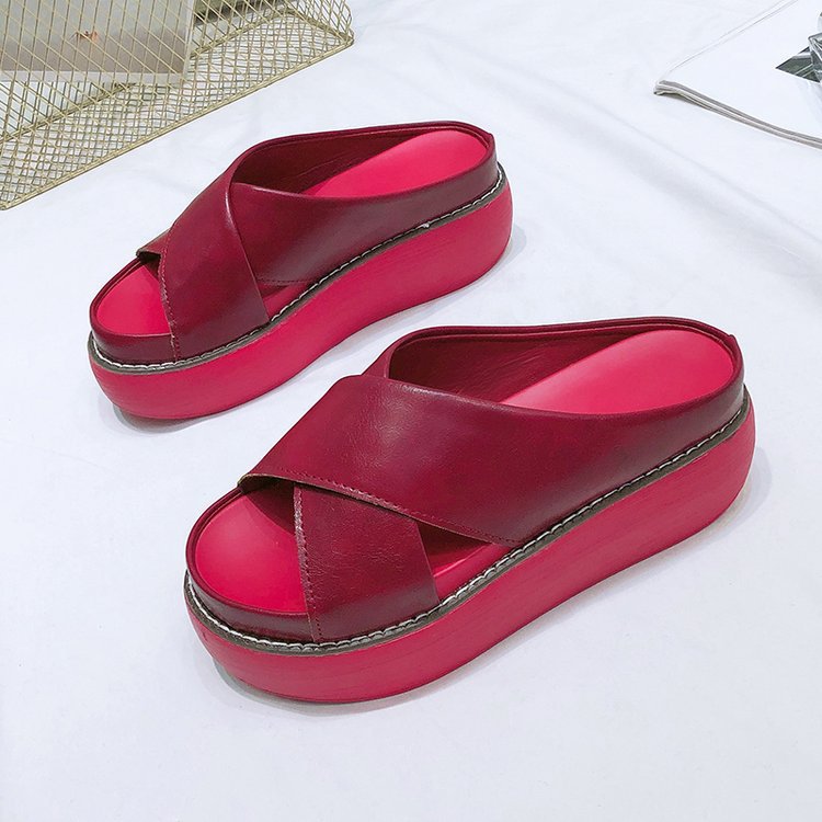 Women's Comfortable Platform Mules with Elegant Crossover Design Valenzora