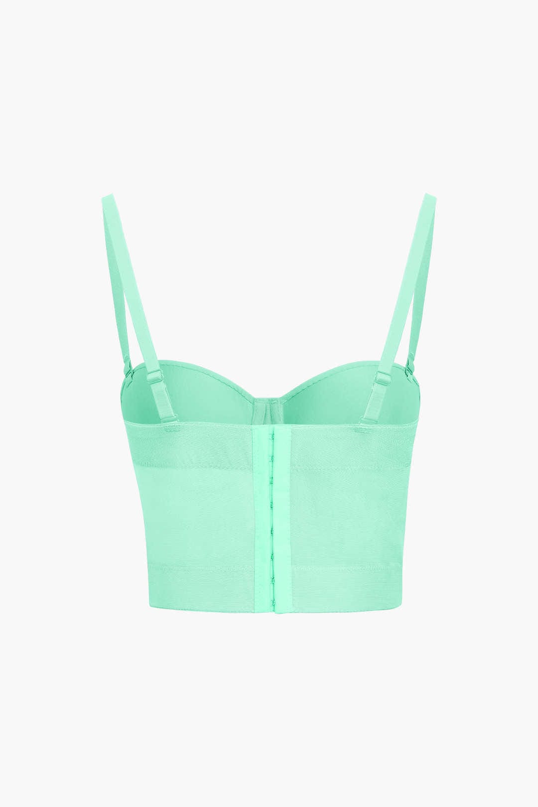 Valenzora | Figure-hugging bustier top with underwire cups and transparent mesh structure