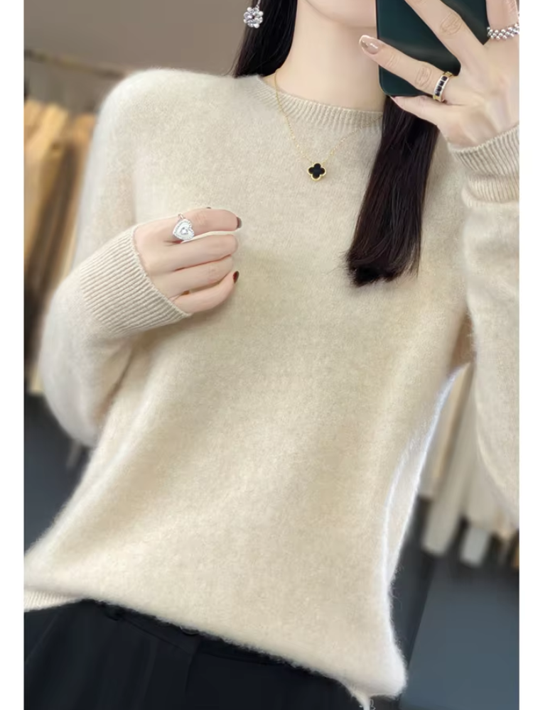 Valenzora | Damen Kaschmirpullover, Rundhals, Weicher und Eleganter Strickpullover