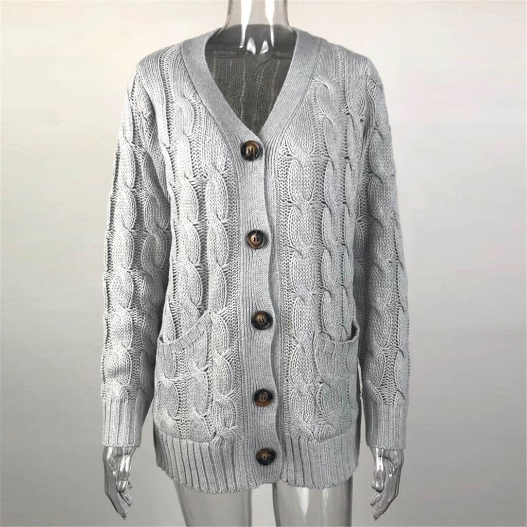Valenzora | Stylischer langer Cardigan für Damen mit Knopfleiste
