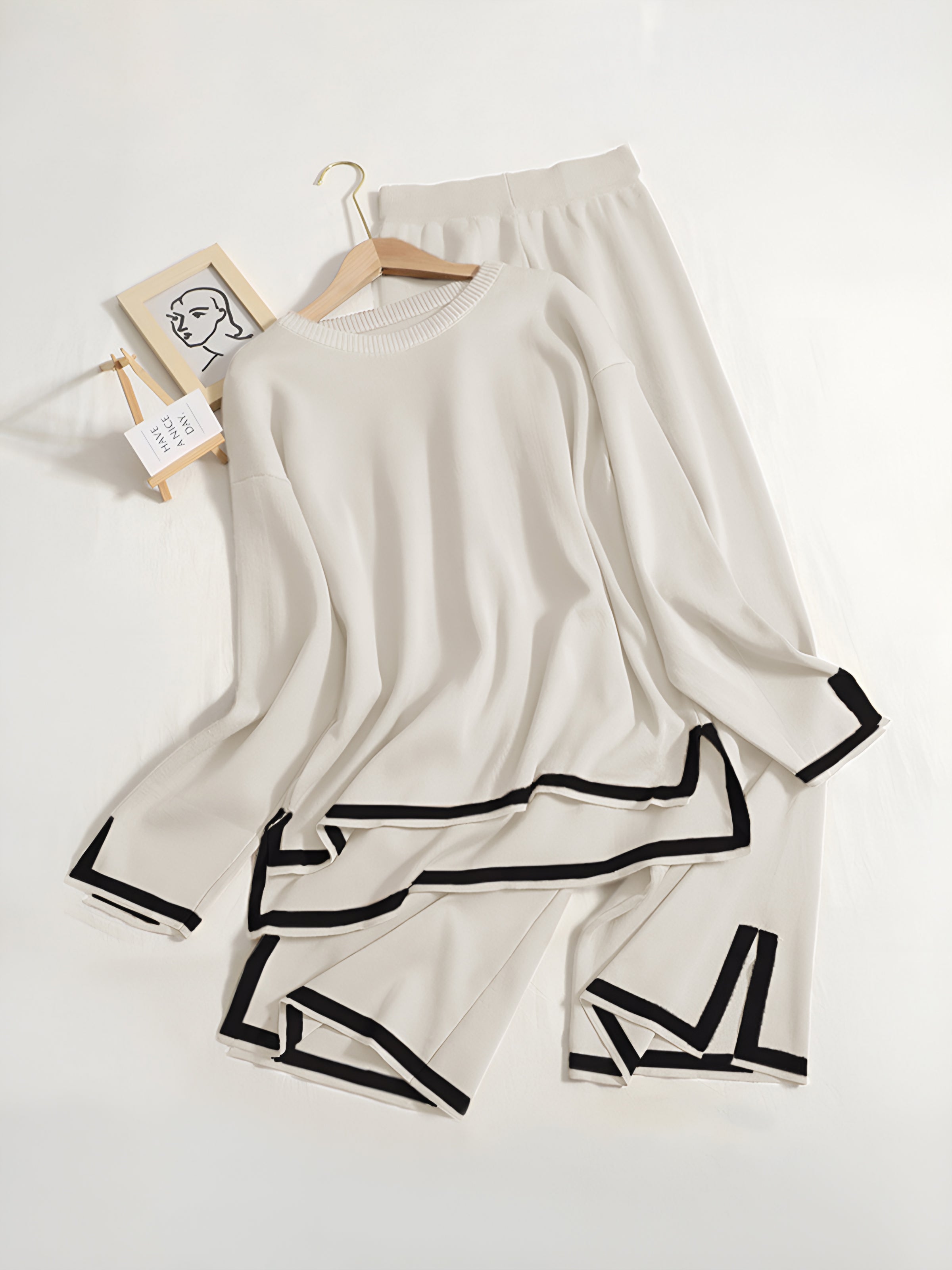 Bella™ – Elegantes 2-teiliges Lounge-Set aus dehnbarem Strickstoff