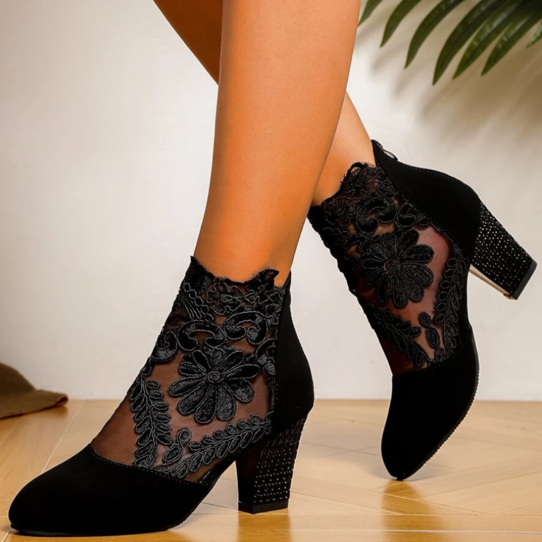 Valenzora | Bestickte High-Heel-Stiefel – Trendiges Schuhwerk