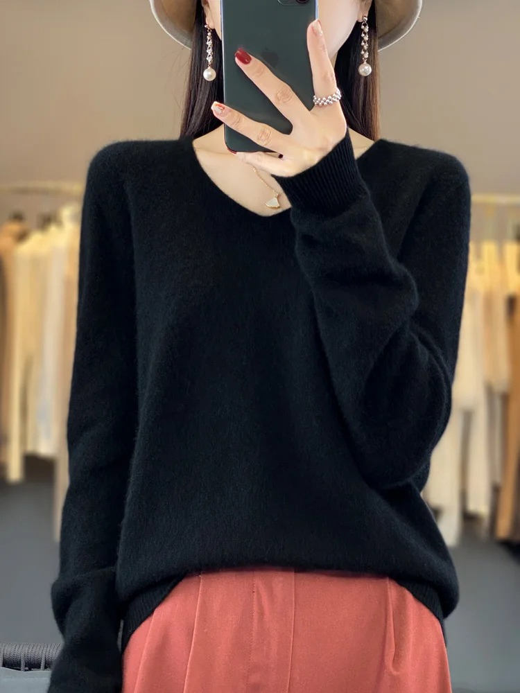 Valenzora | Damen Kaschmir Pullover, Eleganter V-Ausschnitt, Weich & Bequem