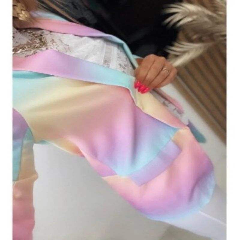 Valenzora | Women's Ombre Open Front Blazer, Long Sleeves, Relaxed Fit