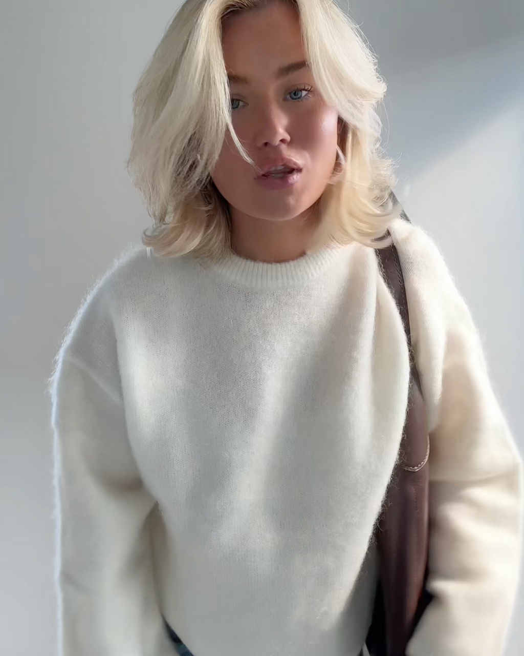 Valenzora | Pullover aus Mohair-Mischgewebe mit Rundhalsausschnitt