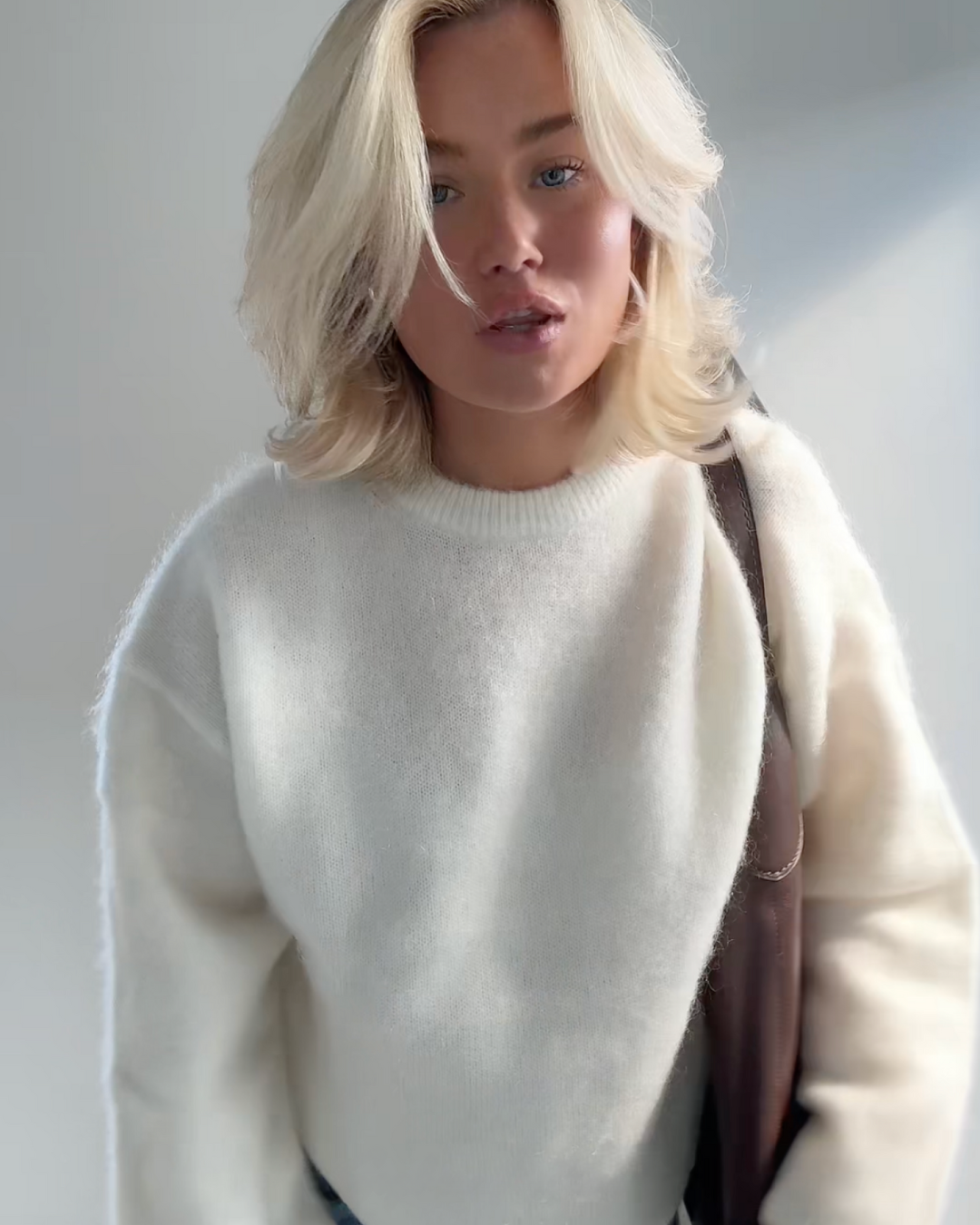 Valenzora | Pullover aus Mohair-Mischgewebe mit Rundhalsausschnitt