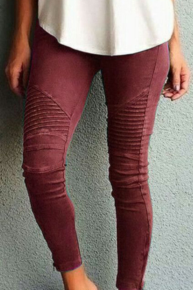 Valenzora | Fashion Training Wear Simple Slim Fit Mid Waist Pencil Pants