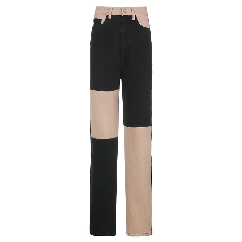 Valenzora Damen-Jeans: Kontrastnähte in Grau und Schwarz