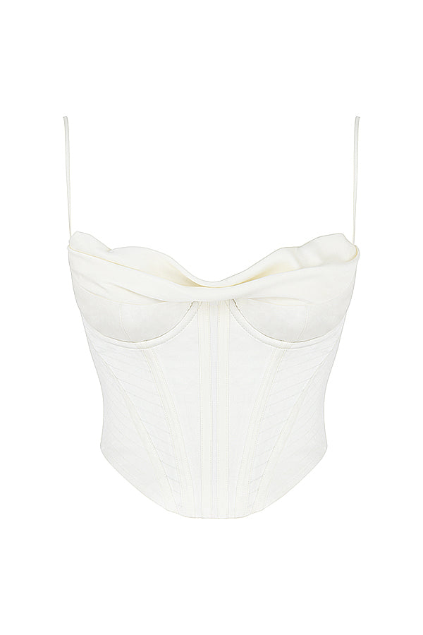 Valenzora | Ivory satin draped corset