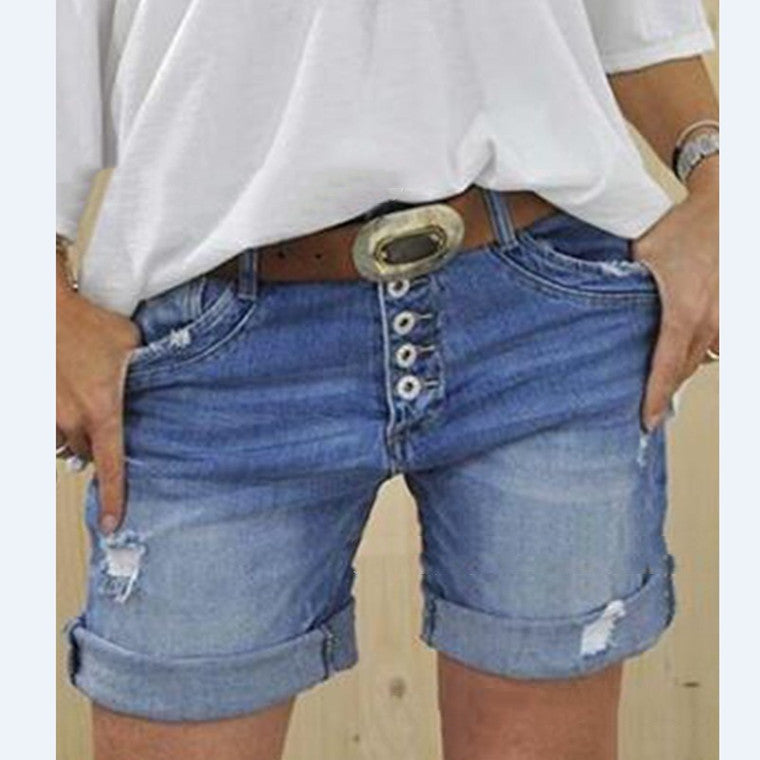 Valenzora | Casual Ripped Denim Shorts