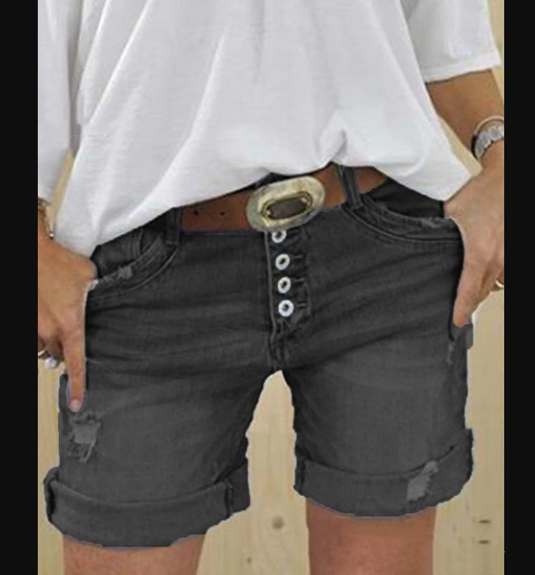 Valenzora | Casual Ripped Denim Shorts