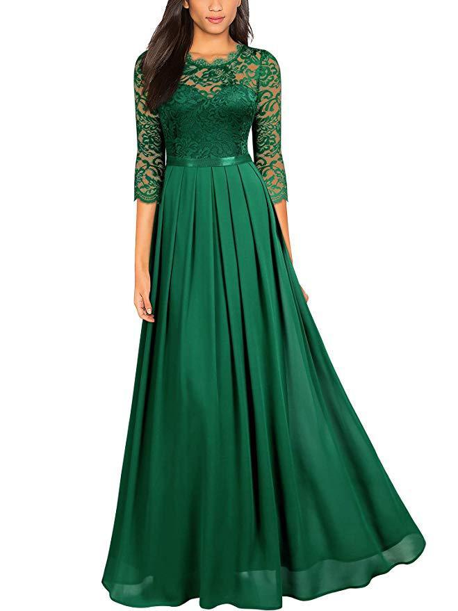 Valenzora | Elegant chiffon dress with lace inserts for bridesmaids