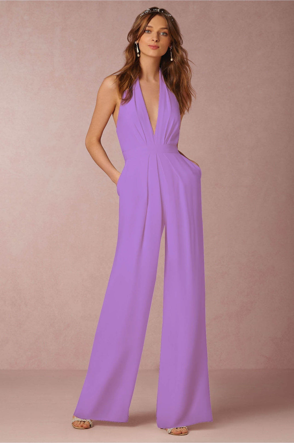 Valenzora | Sleeveless Halterneck Jumpsuit