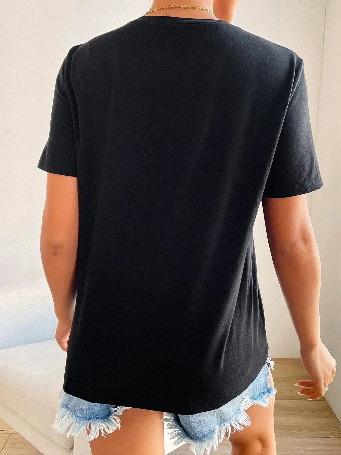 Valenzora | Women's T-Shirt with Heart Detail: Minimalist, Casual & Versatile