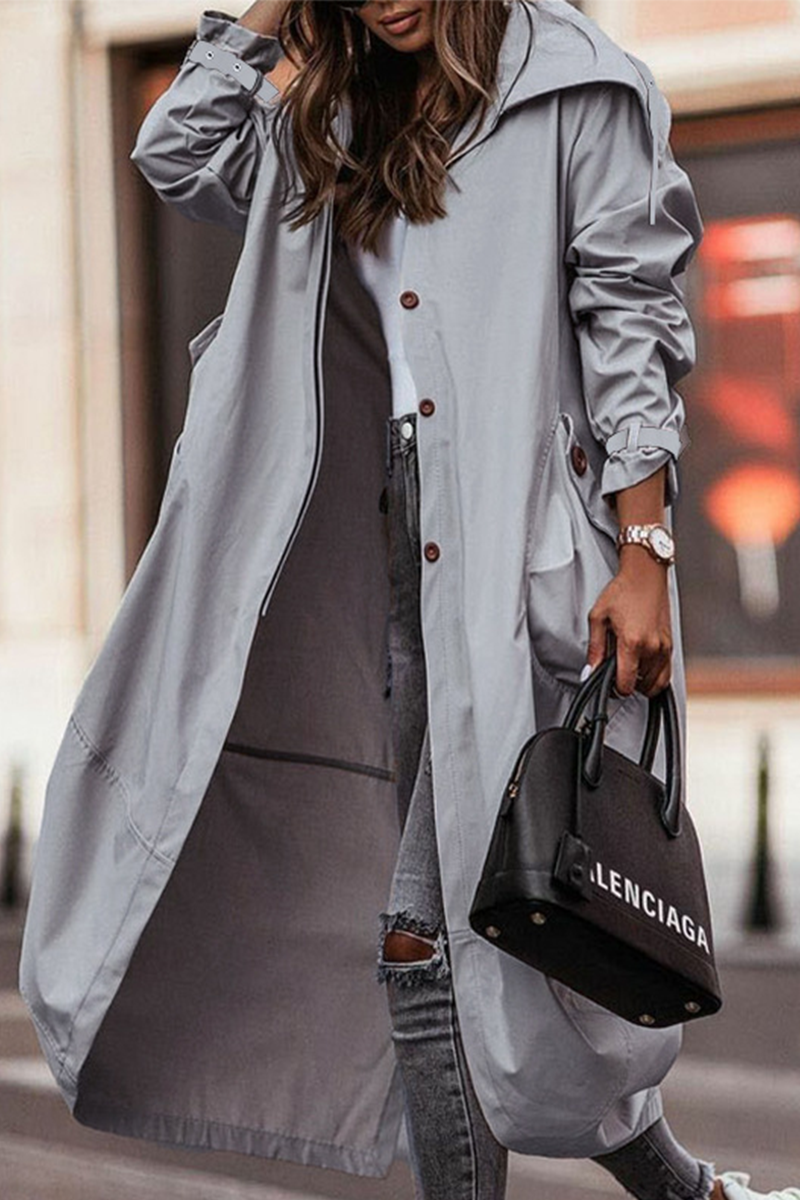 Valenzora | Casual Solid Patchwork Skirt Collar Outerwear
