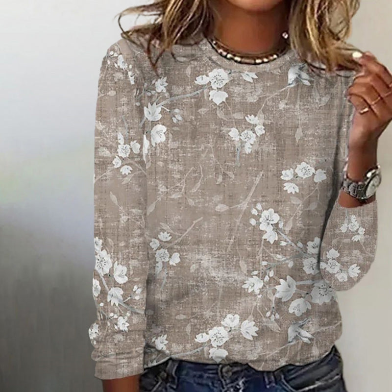 Valenzora | Vintage style T-shirt with floral pattern