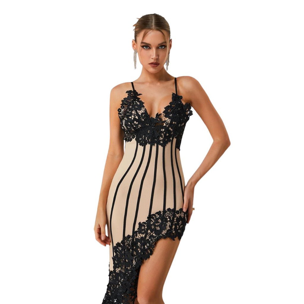 Valenzora | Lace midi bandage dress