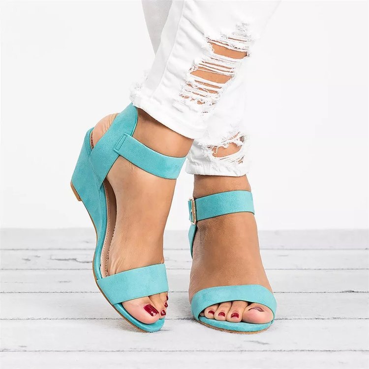 Damen-Keilsandalen mit elegantem Riemendesign und bequemem Fußbett, Größe Valenzora