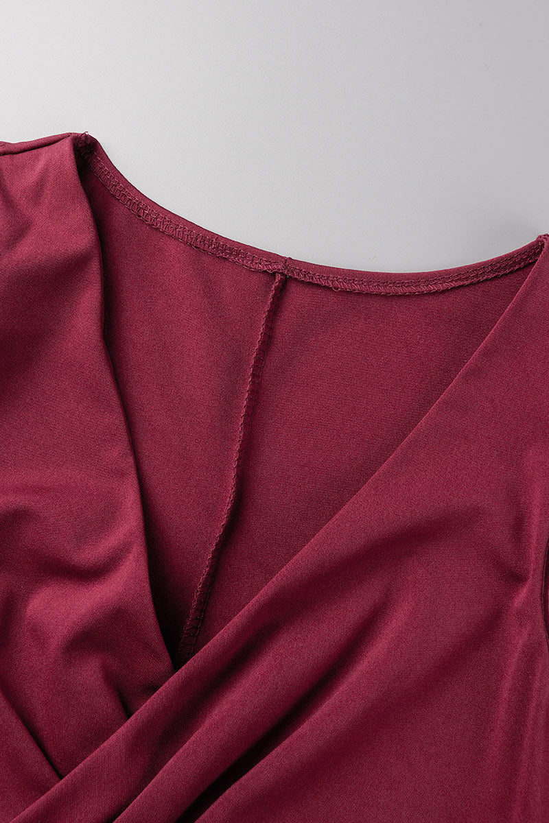Valenzora | Sweet, elegant, solid color, V-neck, one-layer skirt dresses