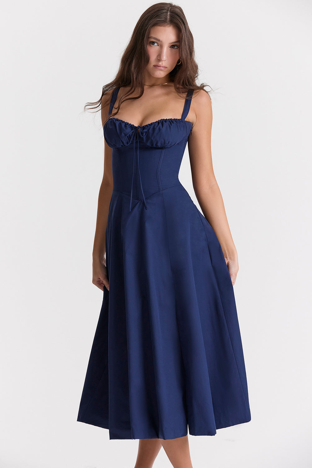 Valenzora - Midi dress with fitted top and flared skirt | Mini dress with spaghetti straps