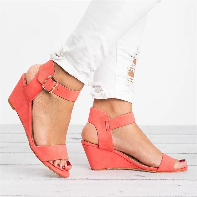 Damen-Keilsandalen mit elegantem Riemendesign und bequemem Fußbett, Größe Valenzora