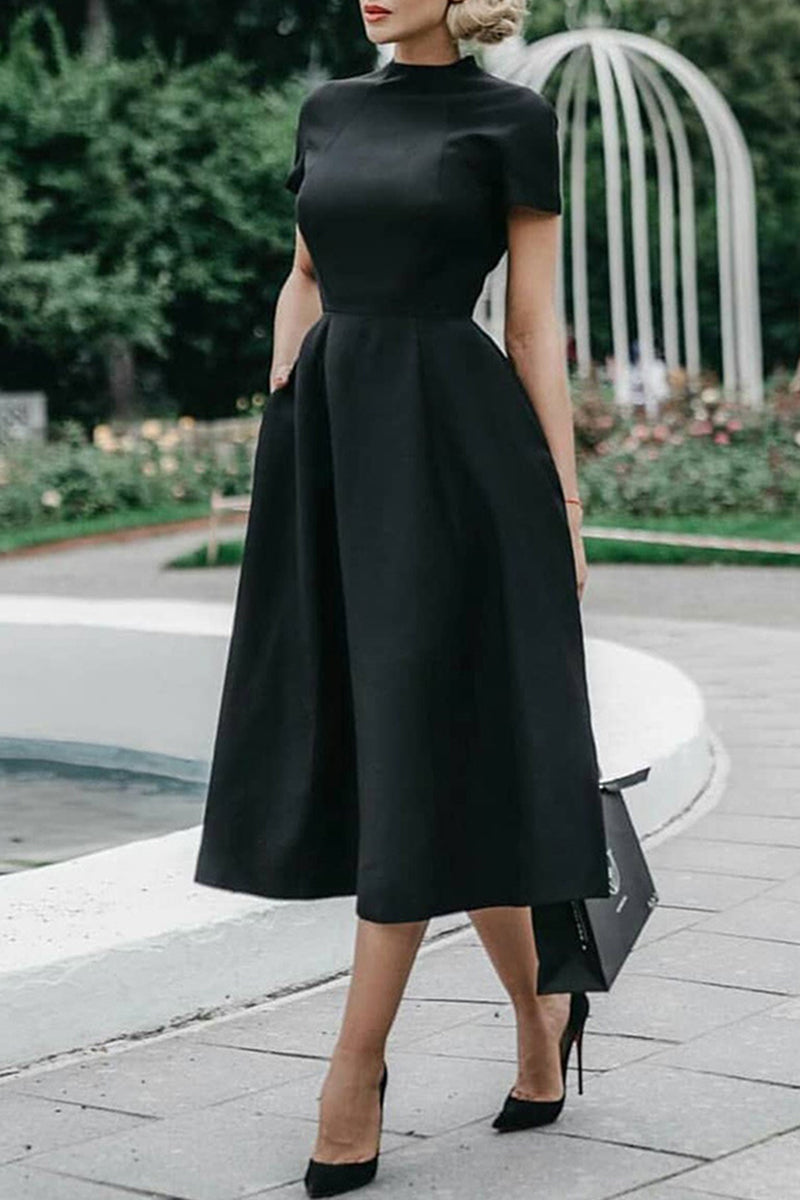 Valenzora | Elegante einfarbige Rund-Taille-Kleider für Prominente – 4 Farben