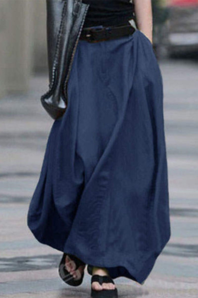 Valenzora | Casual simplicity, solid color, no belt, loose, high waist, type A, solid color trousers