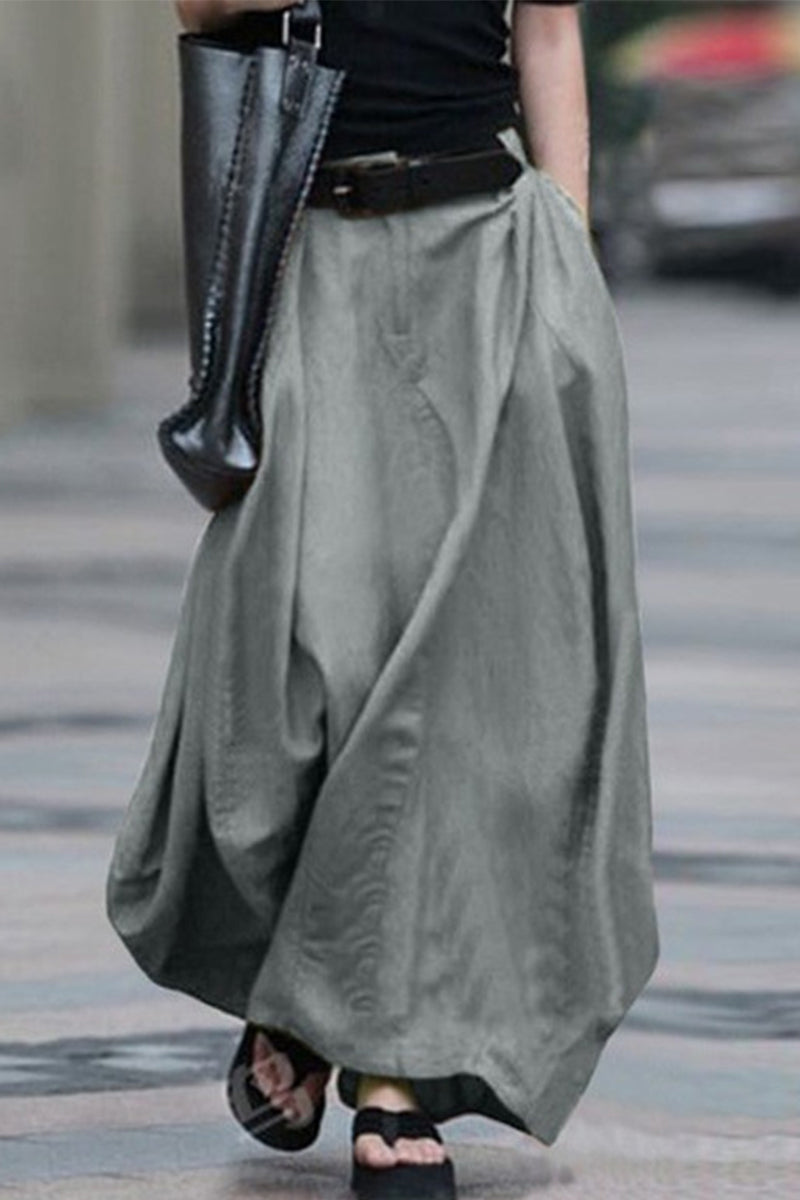 Valenzora | Casual simplicity, solid color, no belt, loose, high waist, type A, solid color trousers