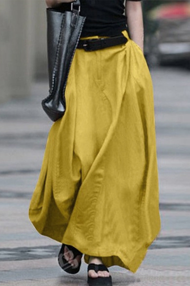 Valenzora | Casual simplicity, solid color, no belt, loose, high waist, type A, solid color trousers