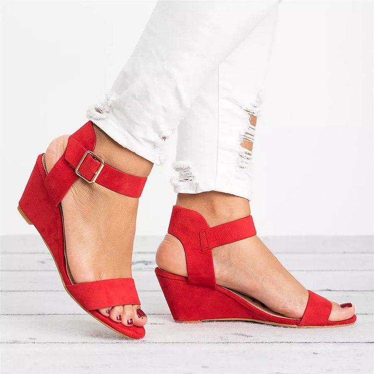 Damen-Keilsandalen mit elegantem Riemendesign und bequemem Fußbett, Größe Valenzora