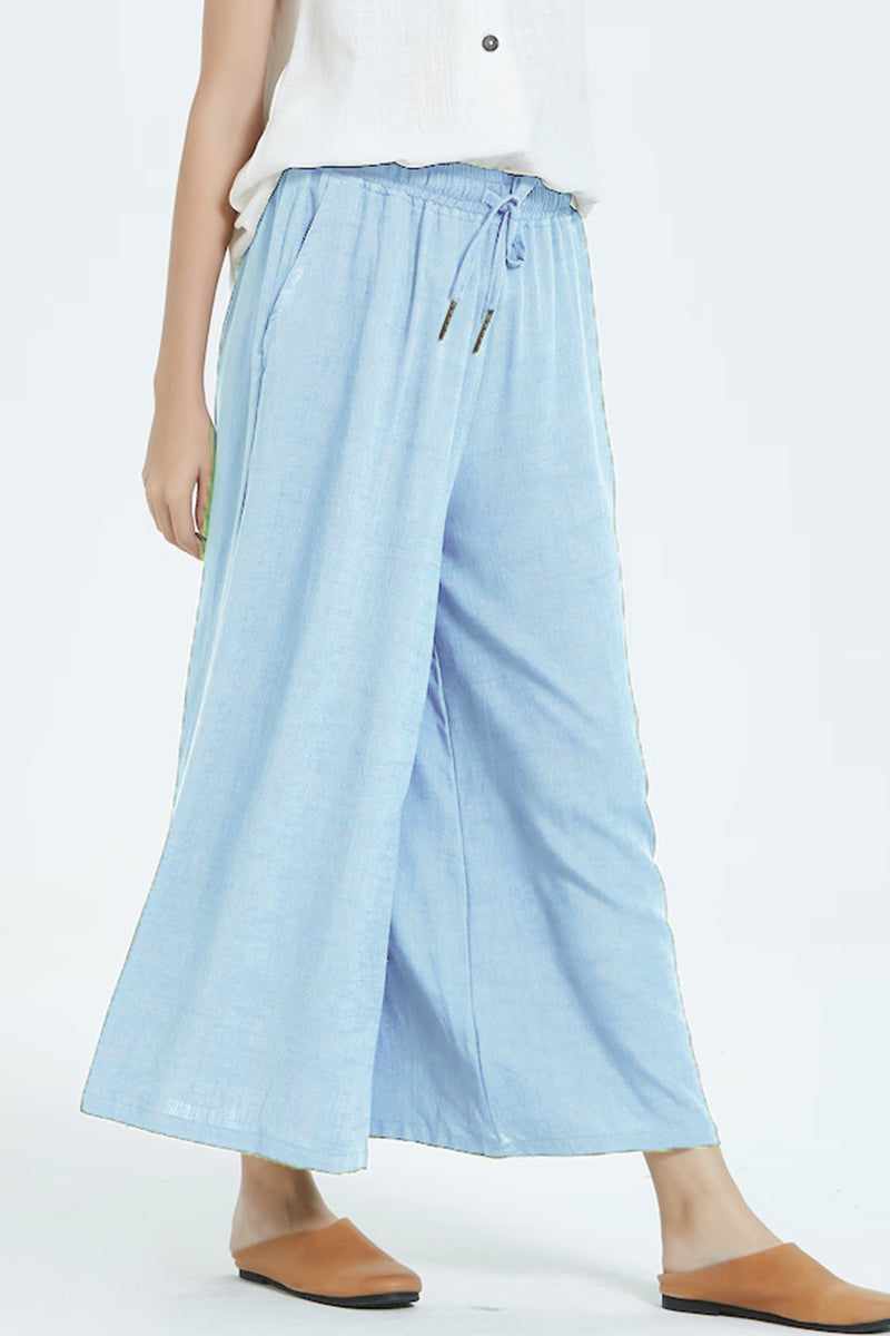 Valenzora | Casual Simplicity Solid Color Make Older People Look Loose High Waist Wide Leg Solid Color Bottoms