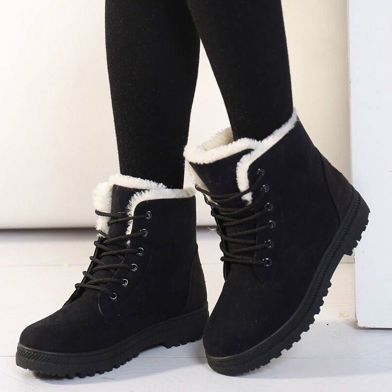 Valenzora | Women's Winter Ankle Boots – Lined boots with flat sole and laces